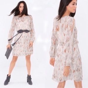 WHBM Cream and Silver Sheer Dress Size 4 White House Black Market